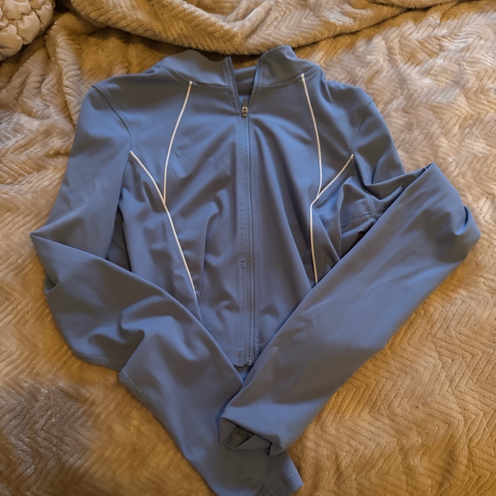 GARAGE Women's Blue Zip-Up Jacket and flare leggings set